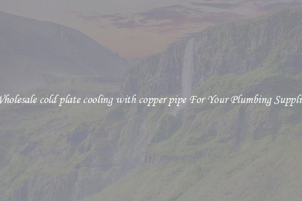 Wholesale cold plate cooling with copper pipe For Your Plumbing Supplies