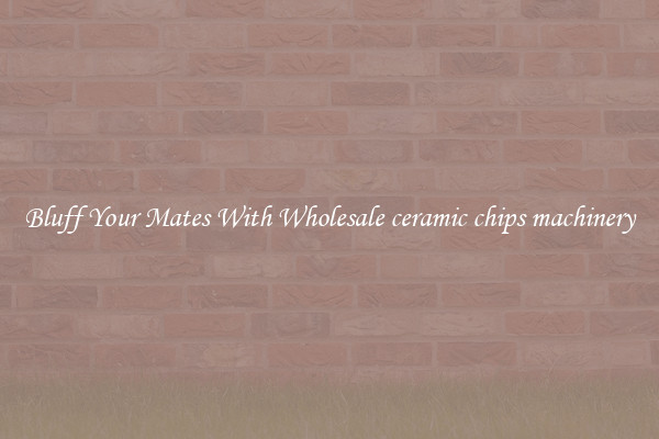 Bluff Your Mates With Wholesale ceramic chips machinery