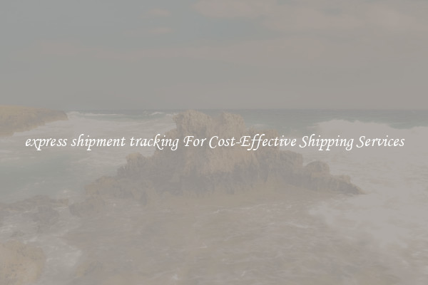 express shipment tracking For Cost-Effective Shipping Services