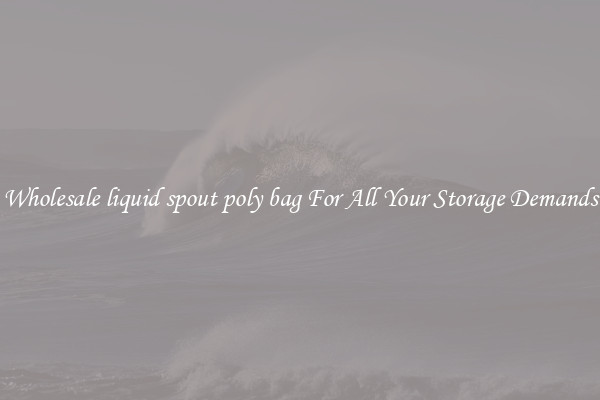Wholesale liquid spout poly bag For All Your Storage Demands