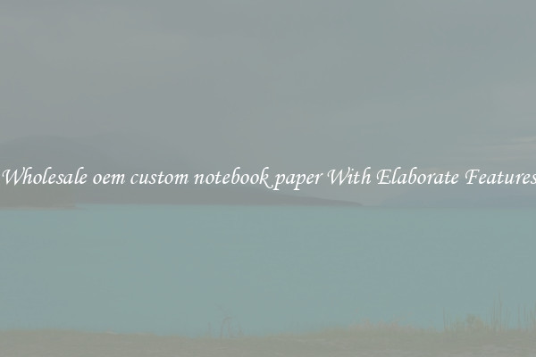 Wholesale oem custom notebook paper With Elaborate Features