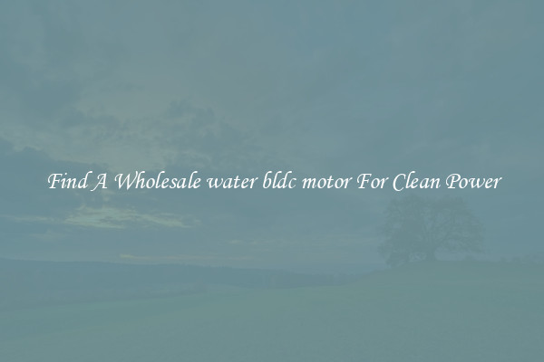 Find A Wholesale water bldc motor For Clean Power