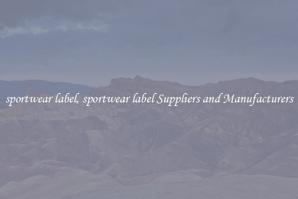 sportwear label, sportwear label Suppliers and Manufacturers