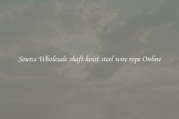 Source Wholesale shaft hoist steel wire rope Online